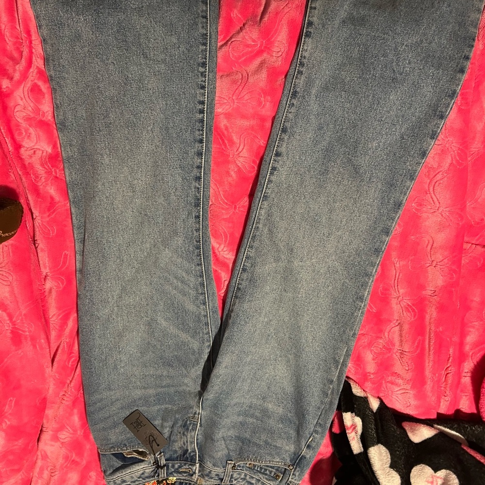 Ed Hardy Blue Baggy Jeans for Women